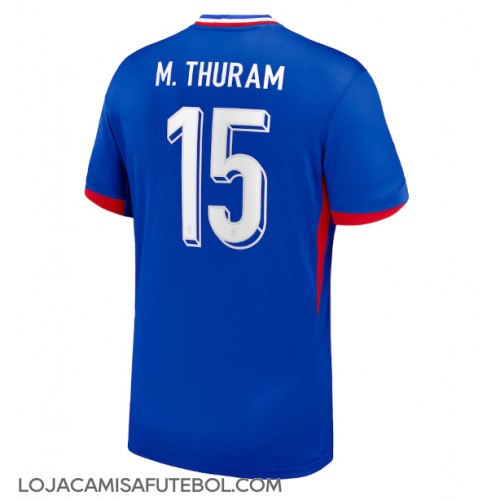 Camisa de Futebol França Marcus Thuram #15 Equipamento Principal Europeu 2024 Manga Curta